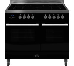 BRITANNIA  Delphi 100 Twin Electric Induction Range Cooker - Gloss Black & Stainless Steel